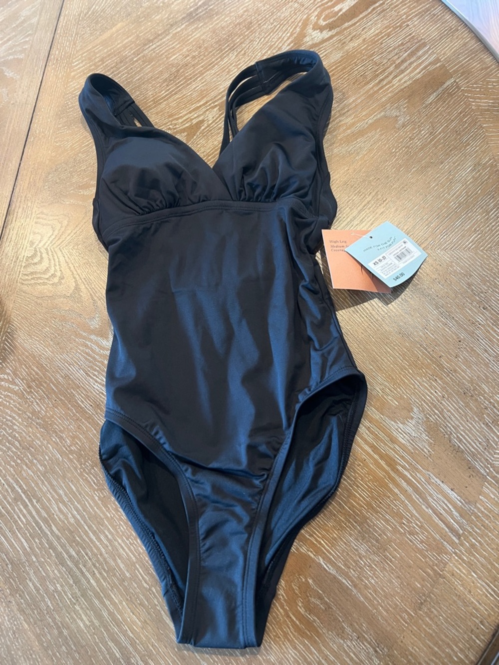 Shade & Shore Black High-Leg One-Piece Swimsuit